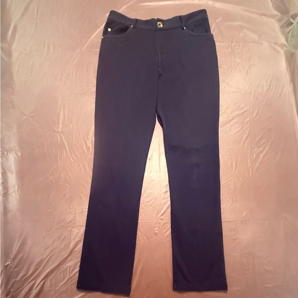 Equipment Dark Navy Stretch Straight Leg Pants Size Medium - Picture 2 of 9